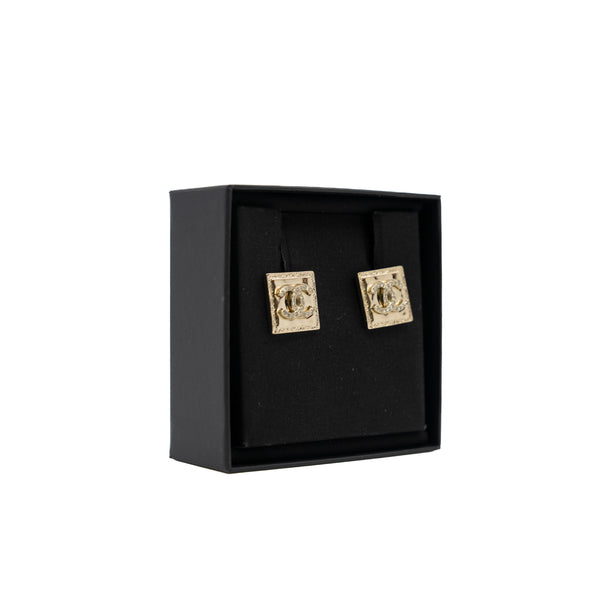 square cc logo crystal earring in phw 2023