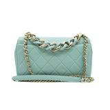 thumbnail 22C Medium Flap Bag With Enamel Chain In Calfskin Mint Green PHW Seri 29