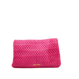 thumbnail Pink Nappa Iconic Crystal Cloque Flap Shoulder Bag GHW With Strap - L'UXE LINK