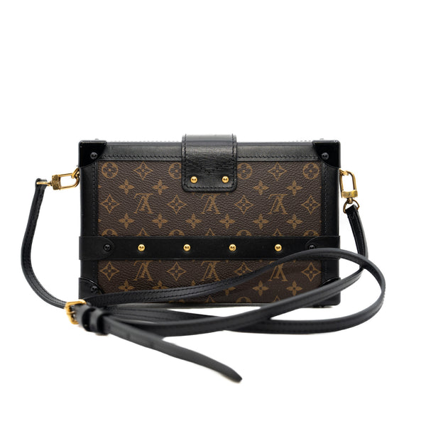 Petite Malle Bag Monogram Canvas Black GHW (Microchipped) - L'UXE LINK