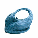 thumbnail Woven Leather Tote Bag PM Blue - L'UXE LINK