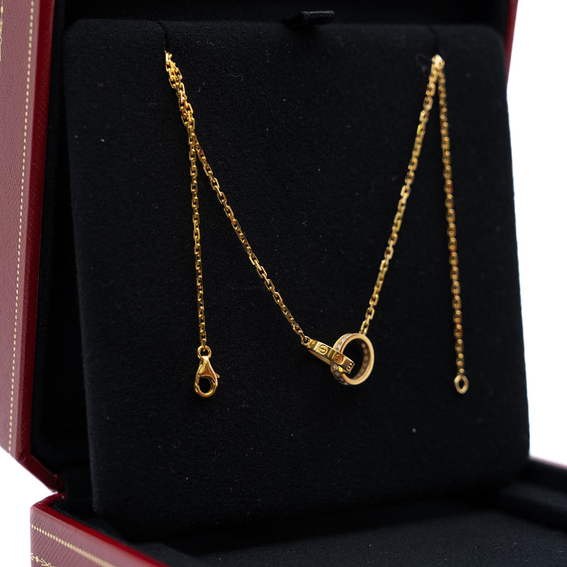 Love diamond necklace semi-paved 18k yg #IDY5xx