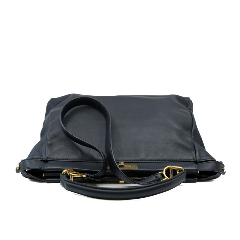 Large Peekaboo Top Handle Bag Black GHW