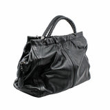 thumbnail RUCHED TOTE BAG leather black - L'UXE LINK