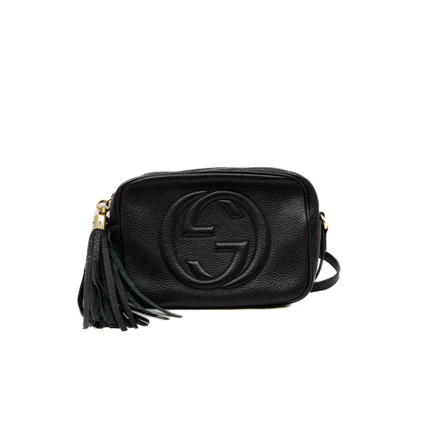 Soho Disco Small Black Calfskin Crossbody Bag