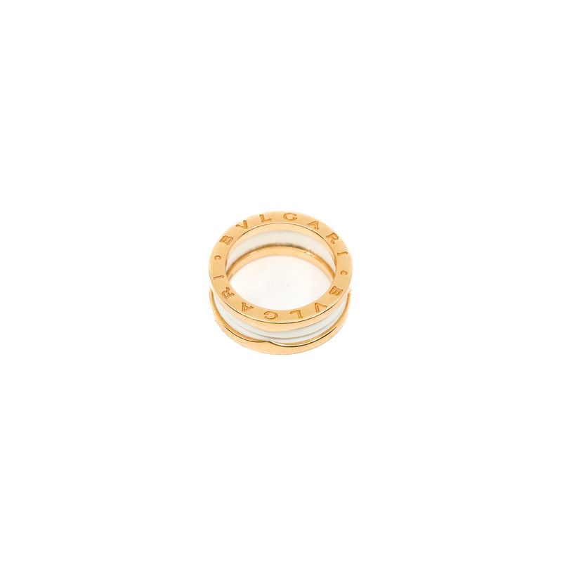 B.zero1 Ring In White Ceramic And 18k Yellow Gold Size 53