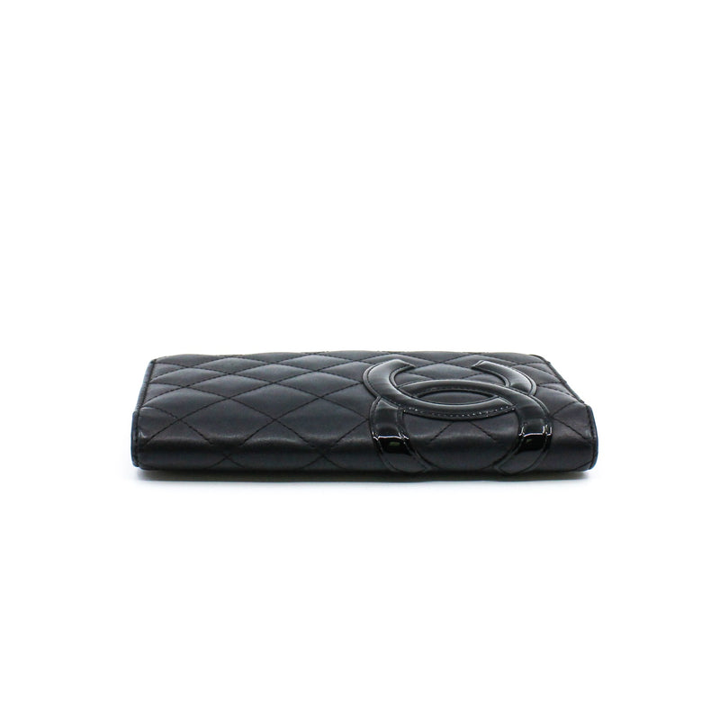 Black Quilted Leather Cambon Ligne Bifold Wallet - L'UXE LINK