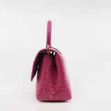 thumbnail Small Coco Handle In Hot Pink Alligator Handbag GHW Seri 24 - L'UXE LINK