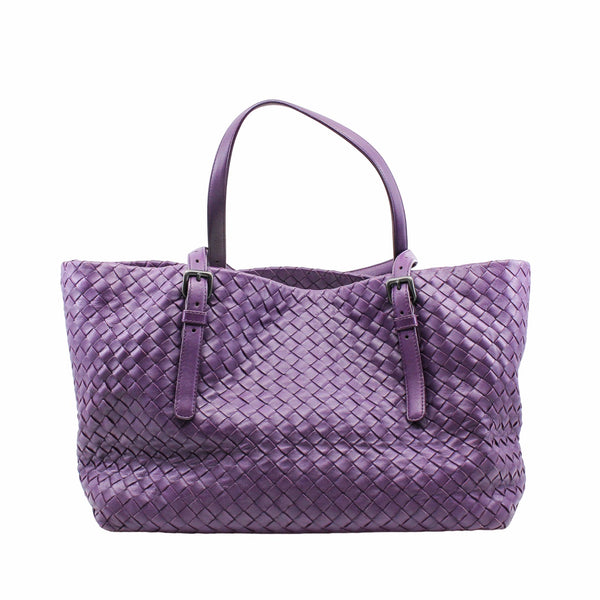 Tote Bag Intrecciato Leather  Purple - L'UXE LINK