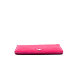 thumbnail Classic Long Flap Wallet In Pink Caviar Leather - L'UXE LINK