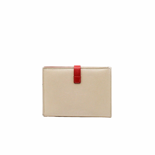 compact wallet brown gray with red - L'UXE LINK