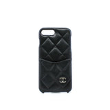 thumbnail Quilted Caviar Leather Black iPhone 8 Plus Coco Tech Case Seri 27 - L'UXE LINK