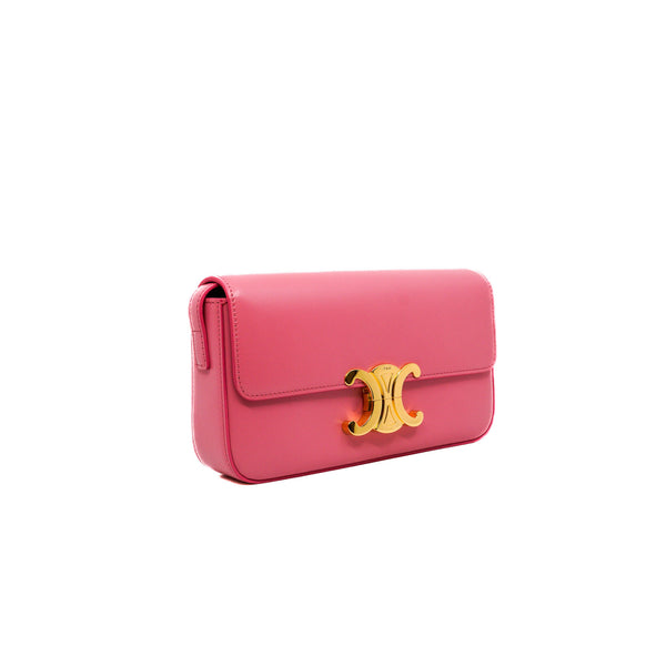 Shoulder Bag Claude In Shiny Calfskin Rose - L'UXE LINK