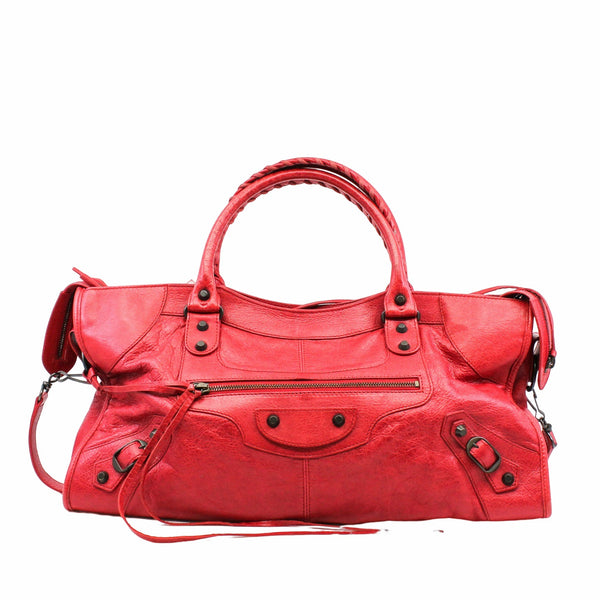 CITY HANDBAG LEATHER red - L'UXE LINK