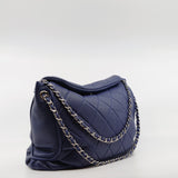 thumbnail Quilted Calfskin Leather Blue Hobo Bag SHW Seri 21 - L'UXE LINK