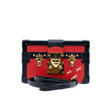 thumbnail Limited Edition Petite Malle Red/Black Epi Leather Bag GHW With Strap - L'UXE LINK