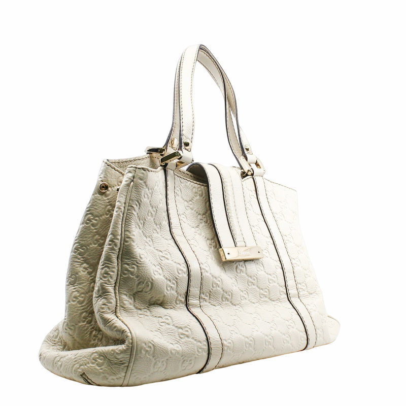 tote bag  leather  white PHW - L'UXE LINK