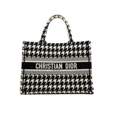 thumbnail Medium Book Tote Houndstooth Embroidery Black/White 2021 - L'UXE LINK