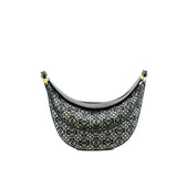 thumbnail Small Luna Anagram In Black/Navy Shoulder Bag GHW - L'UXE LINK