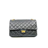 thumbnail 2.55 Reissue 226 Black Aged Calfskin Double Flap Bag GHW Seri 13 - L'UXE LINK