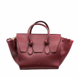 Tie Knot Taille Moyenne Cuir Tote Bag red - L'UXE LINK