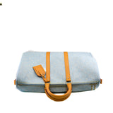 thumbnail Keepall Bandoulière 45 In Monogram Sky Blue Denim Bag GHW With Strap - L'UXE LINK