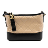 thumbnail Small Gabrielle In Beige And Black Aged Calfskin Hobo Bag Multicolor Hardware Seri 25 - L'UXE LINK