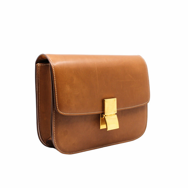 box medium  saddle leather  gold ghw - L'UXE LINK