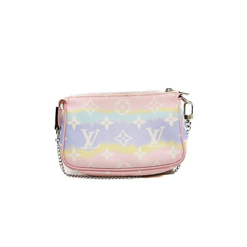 Mini Pochette Accessoires In Pink Monogram Canvas Escale Pastel PHW - L'UXE LINK