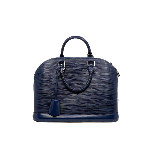 Alma Pm Blue Indigo Epi Leather Bag Phw - L'UXE LINK