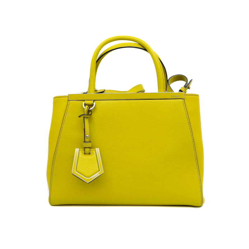 Saffiano Yellow Leather Petite Sac 2jours Elite Handbag With Strap