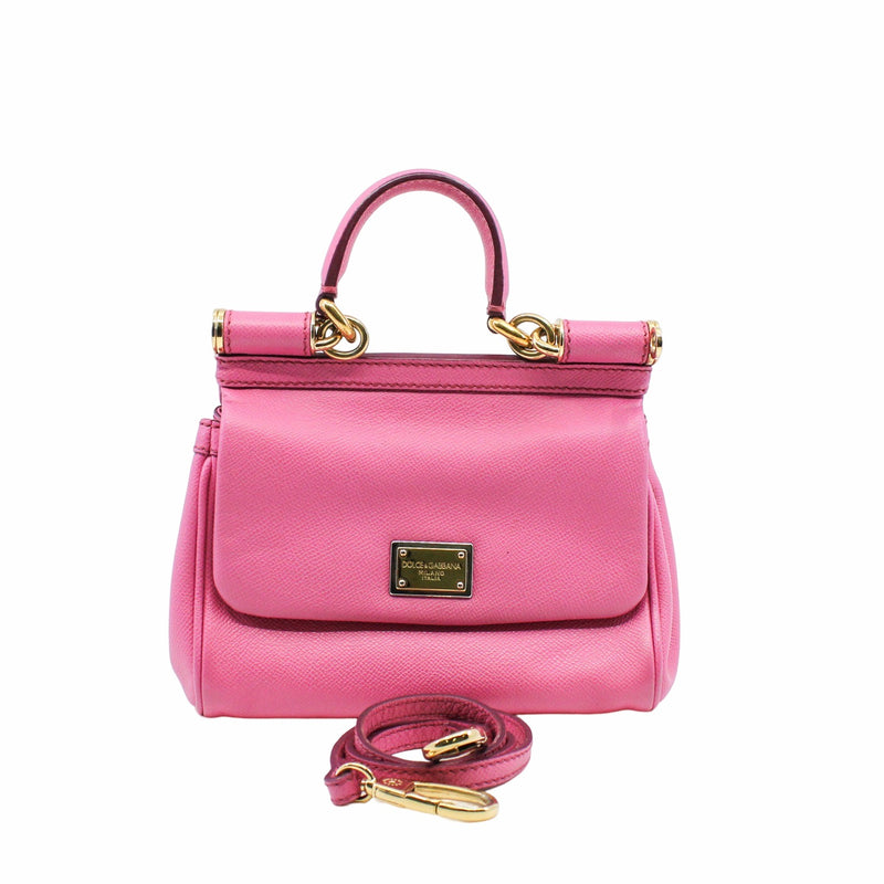 Sicily bag in dauphine Small Pink calfskin GHW