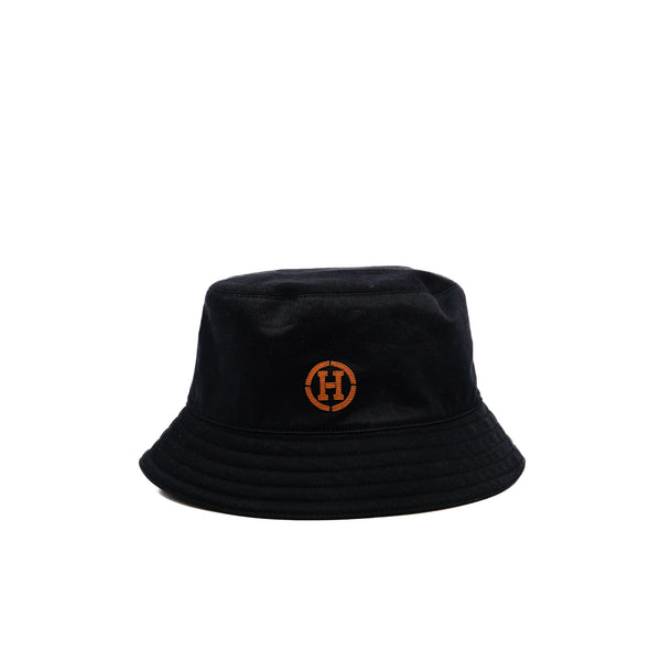 Fred H Circle Bucket Hat In Cotton Black Size 57 - L'UXE LINK