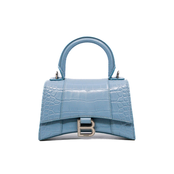 xs hourglass in Crocodile Embossed calfskin blue/grey phw