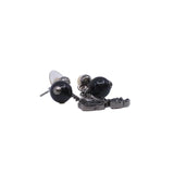 thumbnail Crystal CC Black Bead Drop Earrings PHW - L'UXE LINK