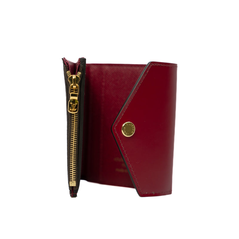 Zoé Wallet In Monogram Canvas And Red Leather GHW