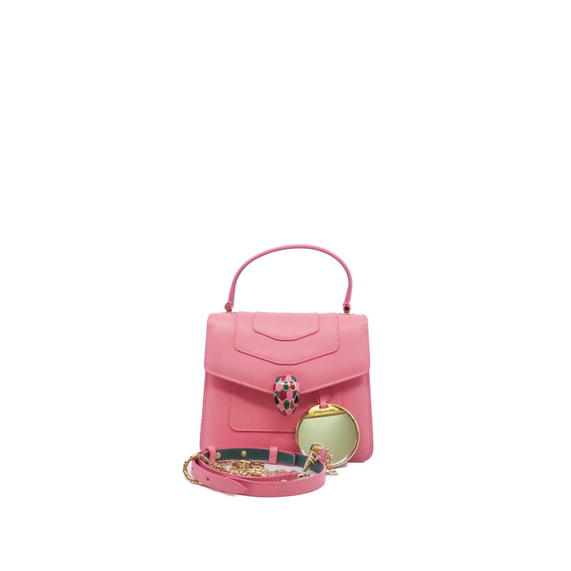 serpenti top handle pink mix green side bag