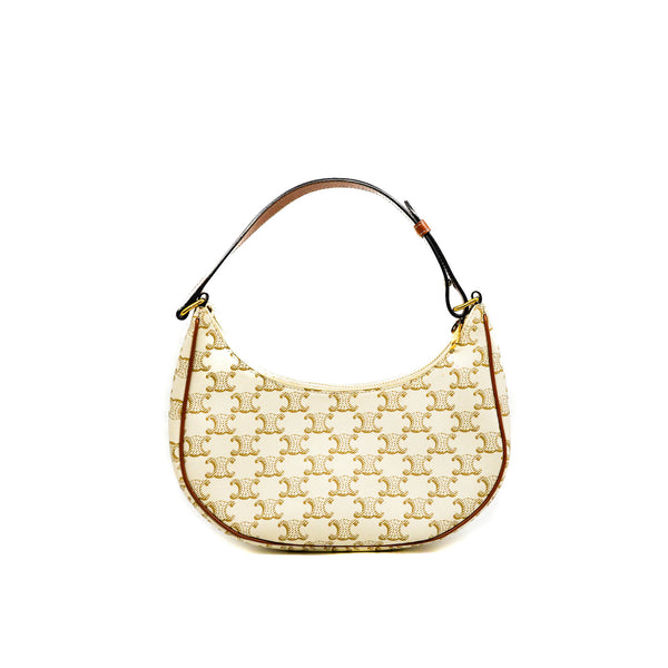 Ava Bag In Triomphe White/Brown Canvas/Calfskin GHW