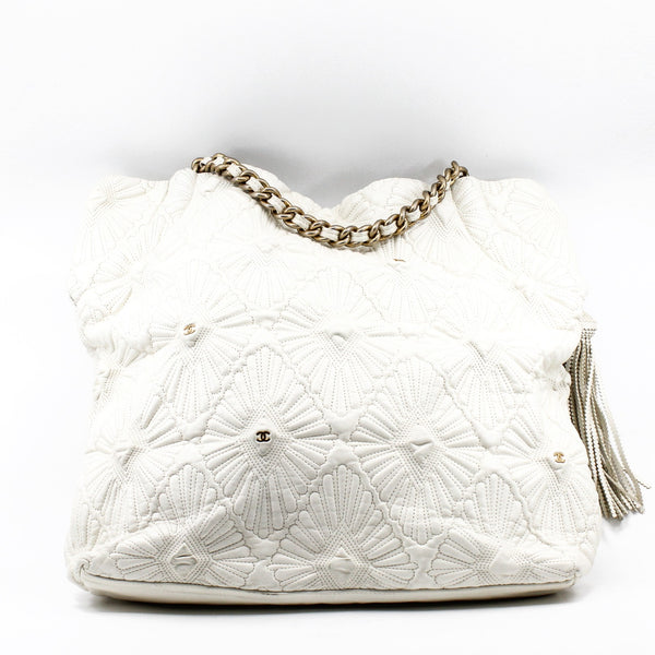 Paris-Venice Ca D'Oro White Lambskin Tote Bag Seri 13 - L'UXE LINK