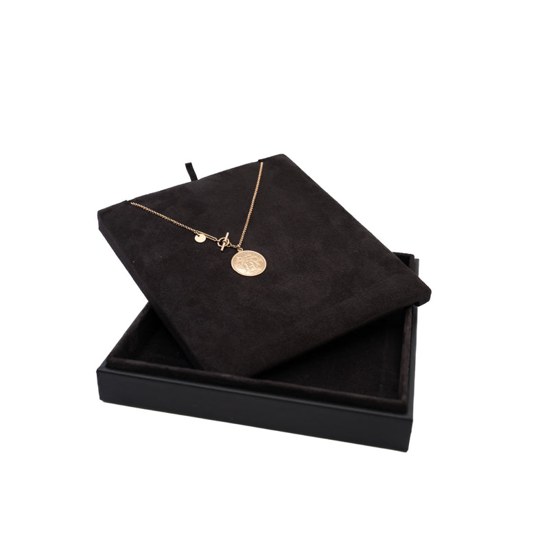 Medium Ex-Libris Necklace In 18k Rose Gold - L'UXE LINK