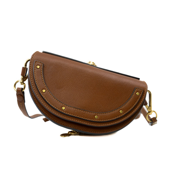 Small Nile Minaudière In Brown Calfskin Leather Handbag GHW