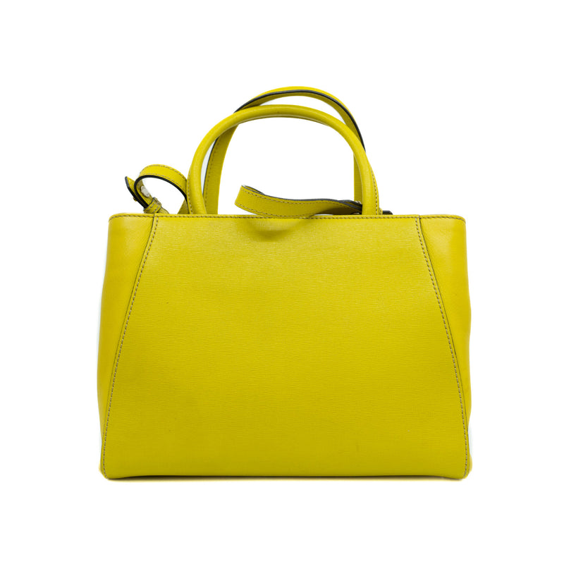 Saffiano Yellow Leather Petite Sac 2jours Elite Handbag With Strap