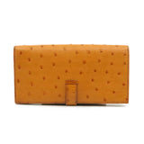 thumbnail bearn long wallet in ostrich gold A stamp - L'UXE LINK