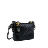 thumbnail Small Gabrielle Black Aged Calfskin Quilted Hobo Bag Seri 27 - L'UXE LINK