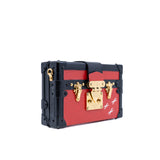 thumbnail Limited Edition Petite Malle Red/Black Epi Leather Bag GHW With Strap - L'UXE LINK