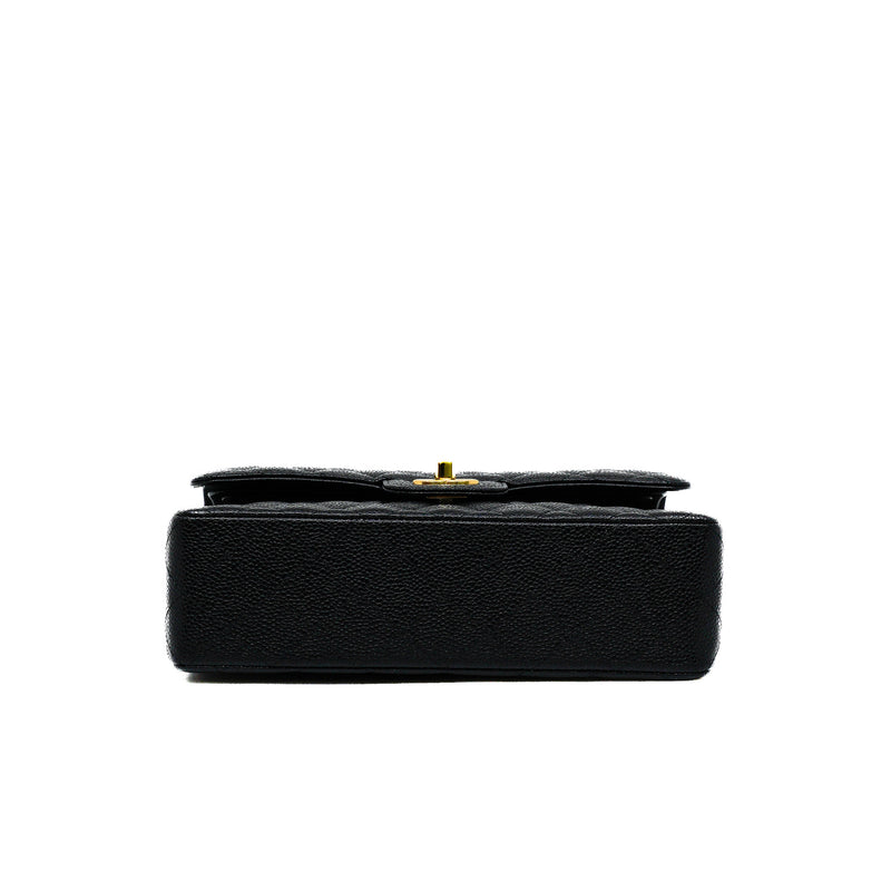 Small Classic Black Caviar Leather Double Flap Bag GHW - L'UXE LINK