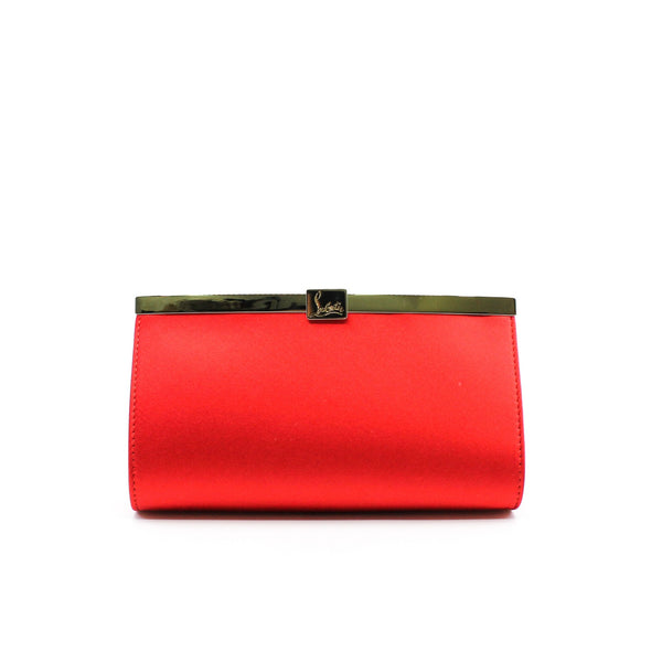 cl clutch bag red silk ghw