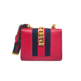 thumbnail Mini Sylvie In Red Calfskin Leather Chain Bag GHW - L'UXE LINK