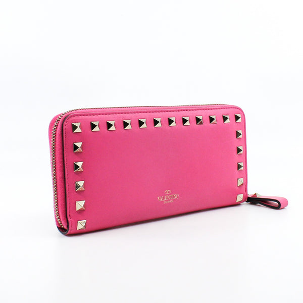 zippy long wallet pink mix gold studs