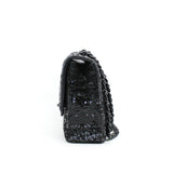 thumbnail Jumbo Black Sequin Lambskin Moonlight On Water Single Flap Bag Seri 15